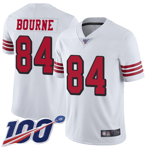 San Francisco 49ers Limited White Men Kendrick Bourne NFL Jersey #84 100th Season Vapor Untouchable Rush